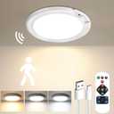 Gotopceed Rechargeable Motion Sensor Ceiling Light with Remote - Magnetic Wireless Ceiling Light Battery Powered for Closet Shower Stairs Shed Hallway ect, 1 Pack