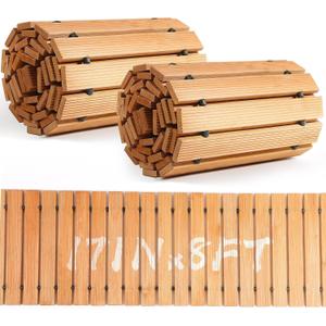 Tatuo 2 Pack Wooden Garden Pathway, 8 ft L x 17 in W Roll Out Walkway Outdoor Path Wood Flooring Boardwalk Pavers for Garden Backyard Patio Beach Outdoor Wedding Party