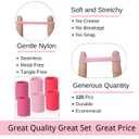 LuSeren 120 Pcs Pink Hair Ties for Women, No Damage Soft Seamless Nylon Hair Elastics for Thick Hair, Ponytail Holders, 3 Gradient Pink Hair Accessories