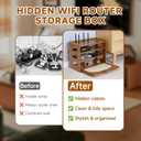 Router Box Hider WiFi Router Box Hider 3-Tier Adjustable Router Box Hider Decorative Internet WiFi Router Storage Cabinet 15.8" x 8.7" x 10.3"