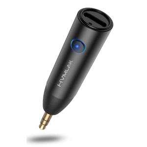 Bluetooth 5.3 Car Aux Adapter with Enhanced Microphone, 3.5mm Jack for Car Home Stereo, USB-C Charging, Sturdy Case, 1 Piece
