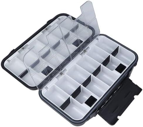 KEESHINE small tackle box, mini pocket portable fishing tackle box organizer, double sided plastic organizer box, travel storage containers for vest casting fly fishing
