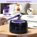 2 x BLITZWAX 2pcs Silicone Wax Pot Liners for Hair Removal, Purple Wax Warmer Bowls Kit with Sticks for Women and Men Body Waxing, Reusable and Easy to Clean Accessories, Compatible with 16 oz Waxing Kit