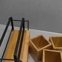 PTSTING Silverware Caddy Wood Utensil Holder Paper Plate Dispenser Silverware Utensil Caddy Cutlery Flatware Organizer Box for Spoons Forks Plates Napkins (Brown)