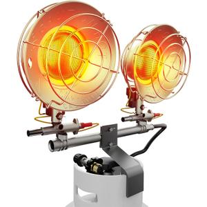 30000 BTU Propane Heater Outdoor, Double Tank Top Cordless Radiant Gas Heater, Tip-Over Protection, Safety Shut-off Valve for Patio, Camping, Fishing, Garage