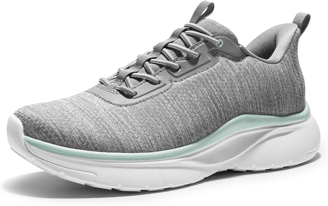 NORTIV 8 Women's Slip on Walking Shoes Tennis Lightweight Gym Sneakers ActiveFlow Workout Breathable Hands-Free Cross Trainer Comfortable Fashion Sneakers (9.5, Grey)