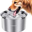 5.6L/190oz Large Dog Water Bowl No Spill, No Drip Dog Water Dispenser with Floating Disk, Stainless Steel Slow Drinking Bowl for Small Medium & Large Dogs