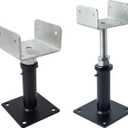 2 Pack U-Shaped Floor Jack - Adjustable Steel Beam Support for 4x2, 4x4, 4x6 Joists Heavy Duty Screw Jack with U-Head Telepost & House Jack.6-8.5 Inch Adjustment Range.