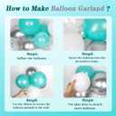 125pcs Teal Silver White Balloon Garland Arch Kit, White Metallic Silver Teal Balloons for Wedding Engagement Anniversary Bridal Shower Baby Shower Birthday Party Decorations