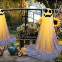 2Pcs Ghost Decor, Halloween Decorations Outdoor, Halloween Party Decorations Indoor, Easy to Assemble Ghost Decorations for Front Porch Yard, Halloween Ghost Lights for Porches, Yards, Gardens, Lawn (Beige)