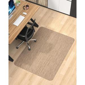 Blvornl Office Chair Mat for Hardwood Floor, 45"*53.1" Desk Computer Chair Mat, Large Anti-Slip Hard Floor Protector, PVC Mat Desk Rug for Office and Home, Red Brown