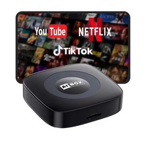 Ai Magic Box for Streaming Netflix/YouTube/TikTok, Wireless CarPlay Adapter Dongle Support TF Card for OEM Wired Car Play & Android Auto Cars