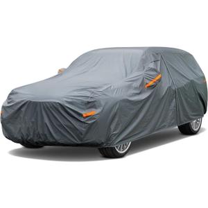 16 Layers Heavy Duty SUV Car Cover Waterproof All Weather, Universal Fit Ford Explorer, Toyota Highlander, Kia Telluride, Hyundai Palisade, Honda Pilot, Dodge Durango, GMC Acadia etc. (2 Fit SUV Jeep Length 191-201 inch)