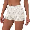 OLYCN Women's Micro Shorts Y2K Low Rise Slim Fit Elastic Button Front Comfy Shorts Sexy Pj Bottoms (White)