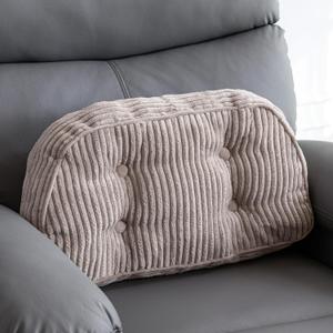 HIGOGOGO Lumbar Support Pillow for Recliner Chair/Accent Chair/Couch/Office Chair, Tufted Corduroy Back Support Cushion for Elderly, Recliner Cushions for Back Rest, Pain Relief, Reading, Grey (Large)