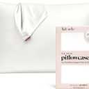 Kitsch Satin Pillowcase with Zipper for Hair & Skin, Softer Than Silk Pillow Cases Standard Size, Wrinkle-Free, Smooth and Cooling Satin Pillow Covers, 19"x26" - Ivory