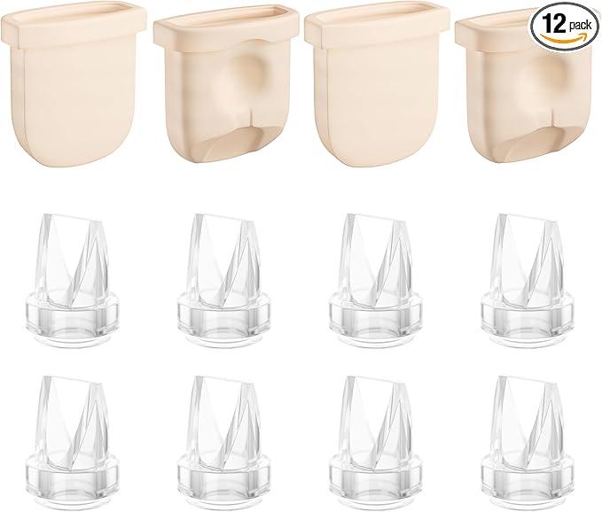 TOVVILD 12PCS Duckbill Valves Silicone Diaphragms Compatible with eufy E10/E20/S1/S1 Pro Replacement Parts, Wearable Breast Pump Accessories