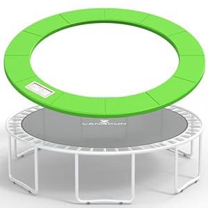 LANGXUN Universal Trampoline Repalcement Safety Pad, 10ft 12ft 14ft 15ft 16ft Waterproof Surround Spring Foam Cover for Round Frame (Green, 15ft)