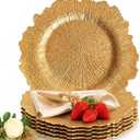 Gold Charger Plates bulk 100, 13" Gold Chargers for Dinner plates