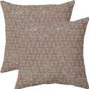 Brown Floral Pillow Covers 20x20 Set of 2 Rustic Old Style Block Print Outdoor Decorative Throw Pillows Farmhouse Vintage Flowers Pillowcases Decor for Home Sofa Couch Bed