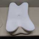 Memory Foam Cervical Neck Pillow, Cervical Pillows for Neck and Shoulder, Ergonomic Contour Bed Pillow Side Sleeper Pillows for Adults, Neck Support Pillow for Back Stomach Sleepers (Blue-white)