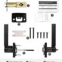 Probrico 1 Pack Door Handle Square Privacy Bed/Bath Lever, Keyless Lever with Adjustable Backset Latch Oil Rubbed Bronze Finish