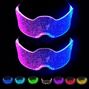 MaxLax led Furture Visor Glasses,7 Colors 4 Modes for Club,Christmas Party