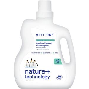 ATTITUDE Liquid Laundry Detergent, EWG Verified, HE Compatible, Plant-Based & Vegan, Natural Laundry Soap, Mountain Fresh Scent, 40 Loads, 67.6 Fl Oz
