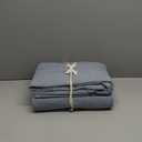 PURE ERA Jersey Knit 4pc Bed Sheet Set 100% T-Shirt Cotton Super Soft Comfy Breathable Fits Mattress Up to 20" Extra Deep Pocket (Heather Blueish Grey, King)