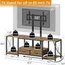 GYIIYUO LED TV Stand with Mount and Power Outlet & Fabric Drawers for 32-85 Inches TV - Entertainment Center and Corner Tv Stand for Living Room, Bedroom- 47" Rustic Brown (Max VESA 600mm 400mm | with Mount, Power Outlet, Fabric Drawers, 32-85 Inches TV