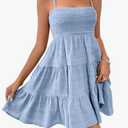SOLY HUX Women's Sundress Smock Cami Mini Dress Sleeveless Swing A Line Short Dresses Casual Cute Summer Dresses, size S