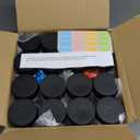 DI QIU REN 16 Pack Clear Plastic Bottles Empty Sensory Bottles with Caps  Reusable Juice Bottles Drink Containers Leakproof Water Bottle for Juice Milk (Black Lids, 10 oz / 300 ml)