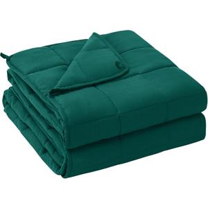 yescool Weighted Blanket for Adults (17 lbs, 60" x 80", Dark Green) Cooling Heavy Blanket for Sleeping Perfect for 160-180 lbs, Queen Size Breathable Blanket with Premium Glass Bead, Machine Washable
