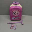 deAO 3 in 1 Toddler Vanity Makeup Table Girls Vanity & Suitcase Set with Fashion Accessories Pretend Play Travel Suitcase Fashion Beauty Set for Girls