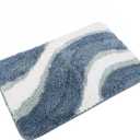 KAMA BRIDAL Microfiber Bath Mat Non-Slip Bathroom Floor Rugs Fast Water Absorbent Shower Mat Ultra Soft Bath Rug Anti-Slip Backing Machine Wash Blue 16x24