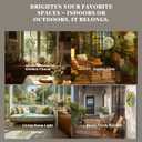 Hand-Painted Sunflower & Butterfly Stained Glass Suncatcher, 6.3'' Round Window Hanging, Ripple-Textured Bird Safe Glass, Gift for Mom Grandma, Decor for Kitchen Living Room Porch Patio