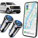 LIONO Car GPS Tracker & Charger with Built-in Rechargeable Battery, GPS Tracker for Vehicles, Hidden Car Tracker for Anti-Theft & Parking Location, for Family& Fleets, No Monthly Fee, No SIM, iOS Only (2 Pack  #)