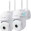 Blurams 2Pack Security Cameras Outdoor Wired, 2K 360 PTZ Outdoor Security Camera, Weatherproof, 24/7 Recording with SD Card, Color Night Vision, AI Human Tracking, 2.4/5GHz WiFi6, Work with Alexa