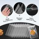 3"x5" Self Sealing Cellophane Bags, 300pcs Resealable Clear Plastic Bags for Cookies,Snacks,Bakery, Small Parts,Gift Packaging