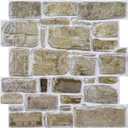 Commomy 10 Pcs Faux Stone 3D Wall Panels Peel and Stick - 11.8" x 11.8" Stone Panels for Wall 3D Brick Wallpaper Peel and Stick Self-Adhesive Tiles for Kitchen, Bedroom, Living Room, TV Background, RV