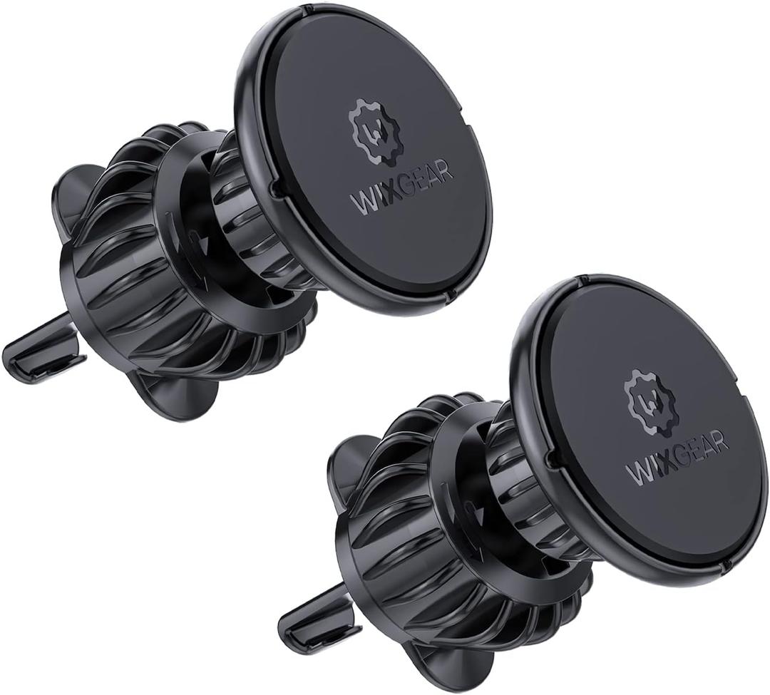 WixGear [2 Pack Universal Air Vent Magnetic Phone Holder for Car, Phone Mount for Car for Cell Phones and Mini Tablets (New Upgraded Vent Locks)