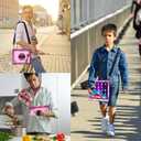 Case for iPad Pro 13 Inch 2024 M4 (7th Generation) Kids,Rugged Heavy Duty Shockproof Protective with 360Rotating Stand,Pencil Holder,Hand/Shoulder Strap Cover for Girls,Women,Rosy Red+Pink