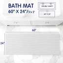 SUBRTEX Bathroom Rugs, 24" x 60" Chenille Bath Rug Soft Short Plush Bath Mat Soft Shower Mat Water Absorbent Shower Mat Quick Dry Machine Washable, White