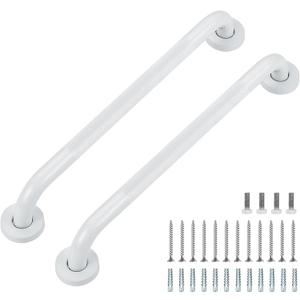 Grab Bars for Shower, 2 Pack 18-Inch Anti Slip Shower Handles for Elderly, Safety Shower Grab Bar, Stainless Steel Handicap Grab Bars for Bathroom (White 1" Diameter)
