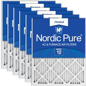 Nordic Pure 16x25x1 (15 1/2 x 24 1/2 x 3/4) Pleated MERV 12 Air Filters 6 Pack