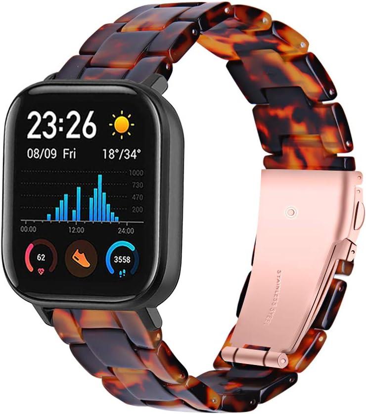 FitTurn Resin Bands Compatible with Amazfit Active 2 Square/1/Bip 3 Pro/Bip/GTS 4/GTS 4 Mini/GTS 3/GTS 2/GTS 2e/GTS 2 Mini/GTR 42mm Watch Replacement 20mm Stylish Bracelet Resin Sport Strap Wristbands for Bip 3 Pro/Bip U Pro/Bip Lite/Bip S/Bip S lite/ Bip U