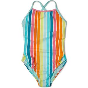 Speedo Girls' Swimsuit One Piece Solid Cross Back Multi Straps (Size:12, Color: Aqua Splash)