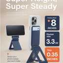 MOFT Phone Tripod Wallet for iPhone, Mulit-Angles, Lightweight & Portable Phone Stand, MOVAS Vegan Leather Magnetic Wallet, Strong Magnets, NFC Card Holder,Travel Essential, Navy Blue (With Card Slot)
