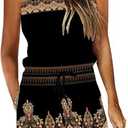 Summer Dresses for Women Casual Floral Boho Sundress Beach Cover Ups Mini Y2K Dress Drawstring Waist with Pockets M