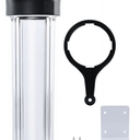 Purcooflow WHF2045C | 20" x 4.5" Clear Whole House Water Filter Housing for Well & City Water